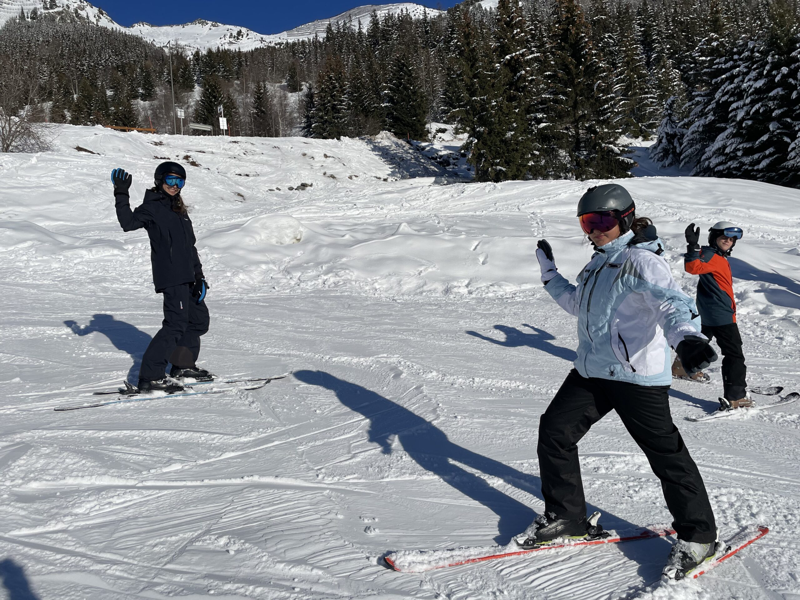 Kids playing in the snow