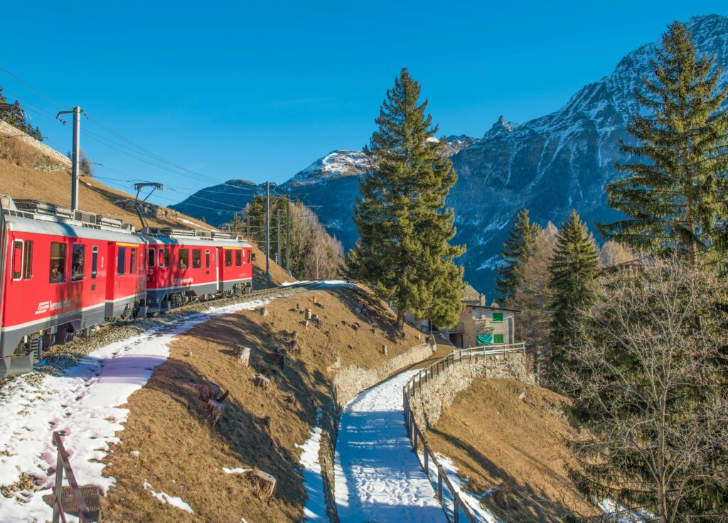 Swiss Train in Winter