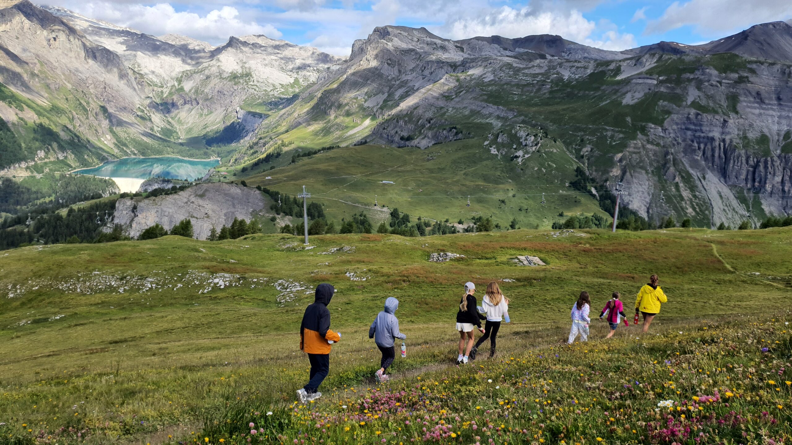 Kids doing a hike in summer camp