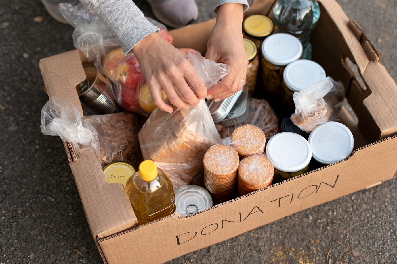 Food donation in box