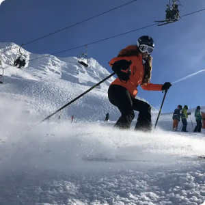 woman skiing in verbier 