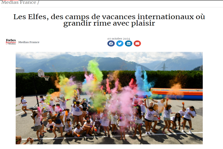 les elfes, des camps de vacances internationaux ou grandir rime avec plaisir - titre de l'article Forbes